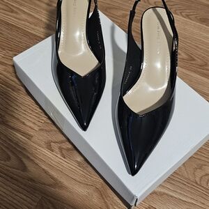 Element Shine Black Patent Slingback Heels